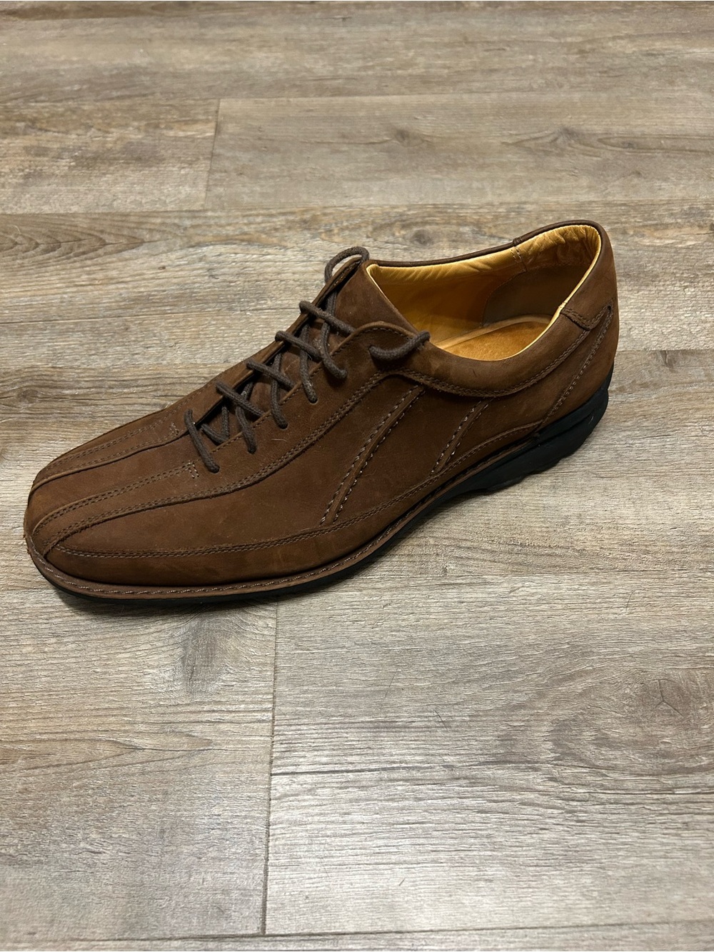 Johnston & Murphy Men’s Size 10.5 M Brown Suede Lace-Up Bicycle Toe Derbys Shoes - Picture 8 of 10